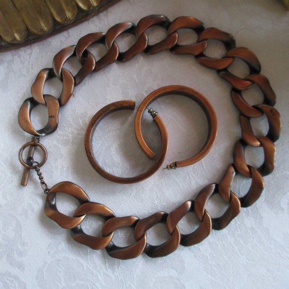 ๐ BRONZE VINTAGE HOOPS ๐ - Picture 1 of 11
